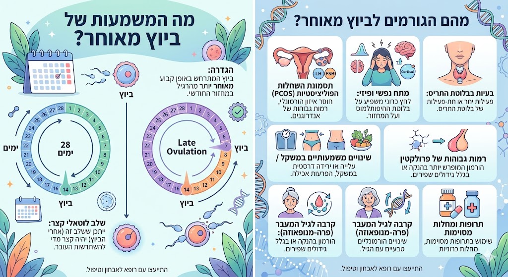 מה המשמעות של ביוץ מאוחר ומהם הגורמים לכך
